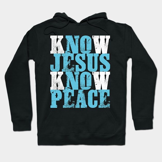 Jesus Know Peace Christian Gift Print Know Religious God Product Hoodie by Linco